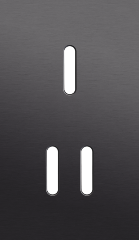 Plaque dbl v60 pr 1 commut smpl + 1 commut dbl,niko rocker alu black brushed Niko Rocker