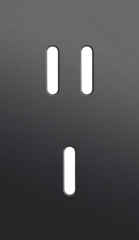 Plaque dbl v60 pr 1 commut dbl + 1 commut smpl,niko rocker alu black brushed Niko Rocker