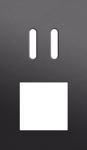 Plaque dbl v60 pr commut dbl + fct,niko rocker alu black brushed Niko Rocker