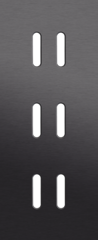 Plaque triple v60 pr 3 commut dbl,niko rocker alu black brushed Niko Rocker