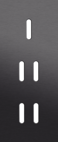 Plaque trpl v60 pr commut smpl + 2 commut dbl,niko rocker alu black brushed Niko Rocker