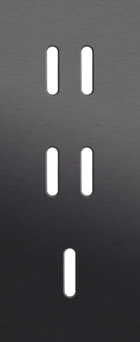 Plaque trpl v60 pr 2 commut dbl + commut smpl,niko rocker alu black brushed Niko Rocker