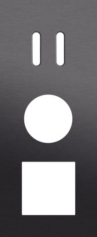 Plaque trpl v60 pr commut dbl + prise + fct,niko rocker alu black brushed Niko Rocker