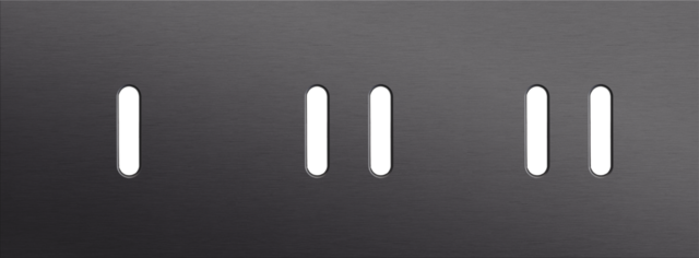 Plaque trpl h71 pr commut smpl + 2 commut dbl,niko rocker alu black brushed Niko Rocker