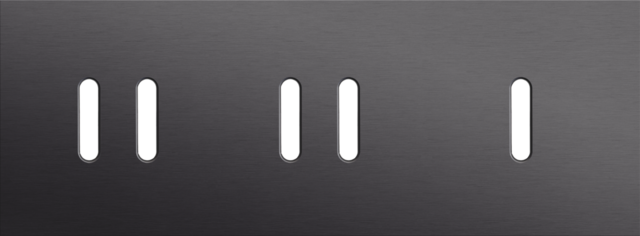 Plaque trpl h71 pr 2 commut dbl + commut smpl,niko rocker alu black brushed Niko Rocker