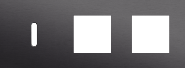 Plaque trpl h71 pr commut smpl + 2 fct,niko rocker alu black brushed Niko Rocker