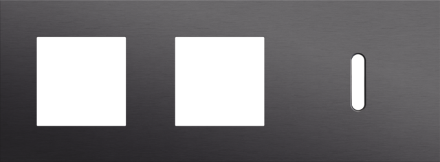 Plaque trpl h71 pr 2 fct + commut smpl,niko rocker alu black brushed Niko Rocker