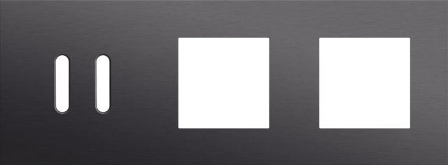 Plaque trpl h71 pr commut dbl + 2 fct,niko rocker alu black brushed Niko Rocker