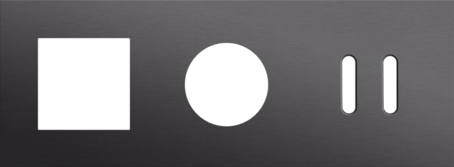 Plaque trpl h71 pr fct + prise + commut dbl,niko rocker alu black brushed Niko Rocker