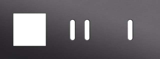 Plaque trpl h71 pr fct + commut dbl + commut smpl,niko rocker alu black brushed Niko Rocker