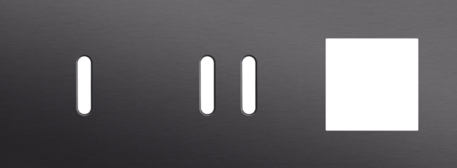 Plaque trpl h71 pr commut smpl + commut dbl + fct,niko rocker alu black brushed Niko Rocker