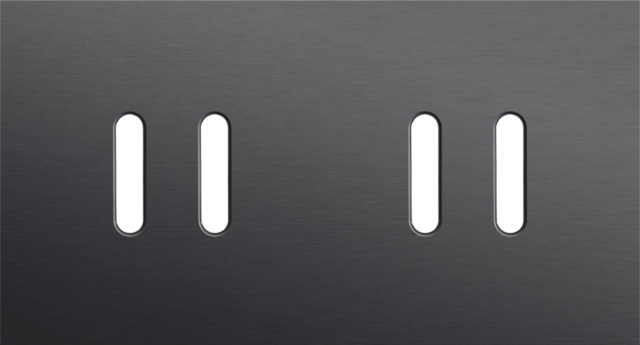 Plaque dbl h71pr 2 commut dbl ,niko rocker niko rocker alu black brushed Niko Rocker