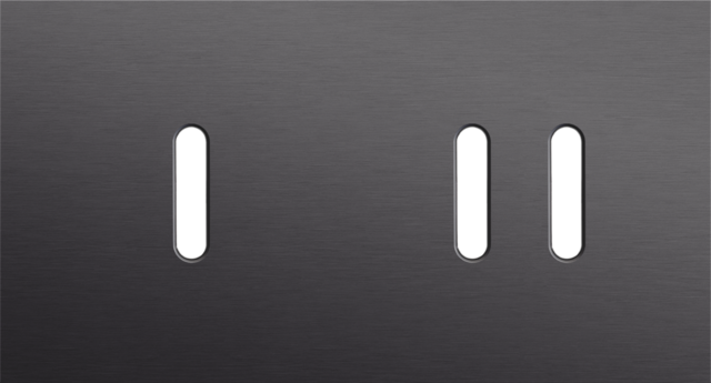 Plaque dbl h71 pr 1 commut smpl + 1 commut dbl,niko rocker alu black brushed Niko Rocker