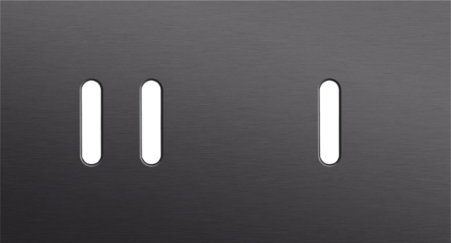 Plaque dbl h71 pr 1 commut dbl + 1 commut smpl,niko rocker alu black brushed Niko Rocker