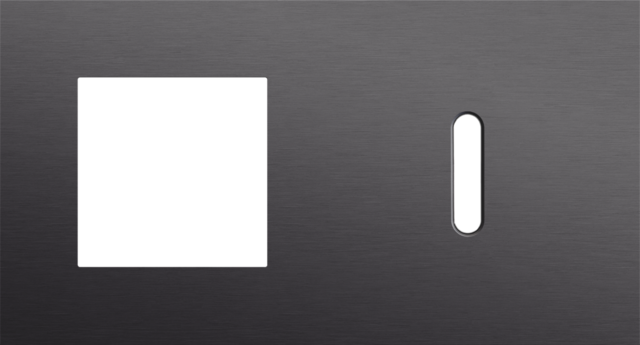 Plaque dbl h71 pr fct + commut smpl,niko rocker alu black brushed Niko Rocker