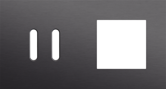 Plaque dbl h71 pr commut dbl + fct,niko rocker alu black brushed Niko Rocker