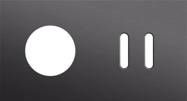 Plaque dbl h71 pr 1 prise + 1 commut dbl,niko rocker alu black brushed Niko Rocker