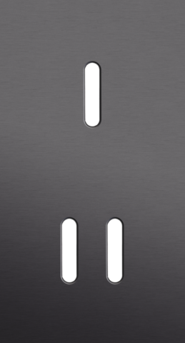 Plaque dbl v71 pr 1 commut smpl + 1 commut dbl,niko rocker alu black brushed Niko Rocker