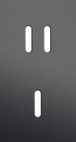 Plaque dbl v71 pr 1 commut dbl + 1 commut smpl,niko rocker alu black brushed Niko Rocker