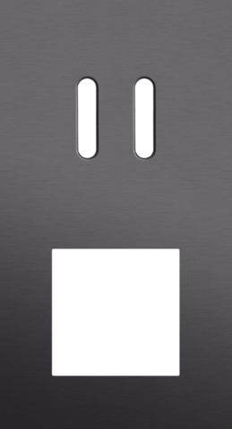 Plaque dbl v71 pr commut dbl + fct,niko rocker alu black brushed Niko Rocker