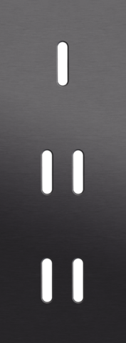 Plaque trpl v71 pr commut smpl + 2 commut dbl,niko rocker alu black brushed Niko Rocker