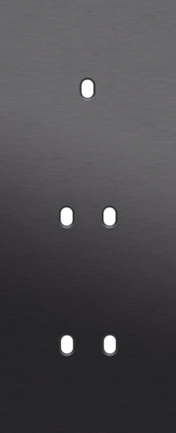 Plaque trpl v60 pr commut smpl + 2 commut dbl,niko toggle alu black brushed Niko Toggle