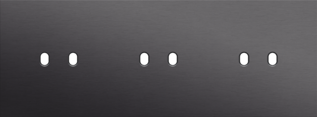 Plaque triple h71 pr 3 commut dbl,niko toggle alu black brushed Niko Toggle