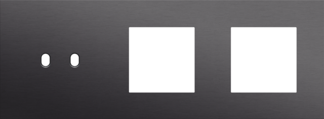 Plaque trpl h71 pr commut dbl + fct,niko toggle alu black brushed Niko Toggle