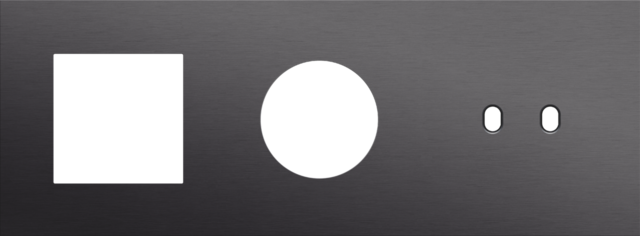 Plaque trpl h71 pr fct + prise + commut dbl,niko toggle alu black brushed Niko Toggle