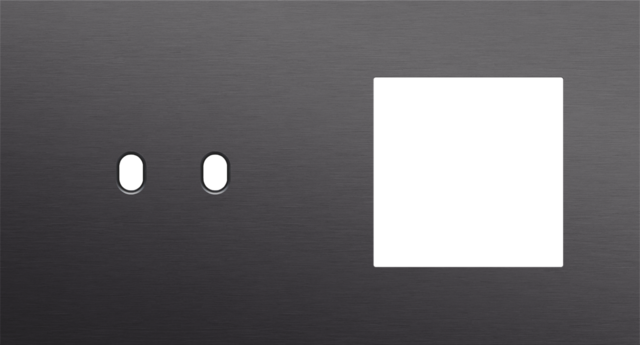 Plaque dbl h71 pr commut dbl + fct,niko toggle alu black brushed Niko Toggle