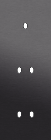 Plaque trpl v71 pr commut smpl + 2 commut dbl,niko toggle alu black brushed Niko Toggle