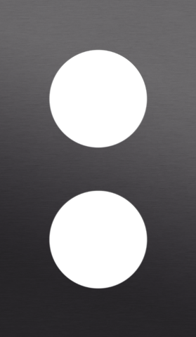 Plaque dbl 60 pr 2 prises,niko r&t alu black brushed