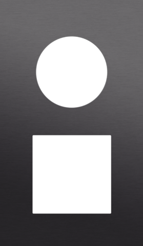 Plaque dbl v60 pr prise + fct,niko r&t alu black brushed