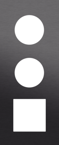 Plaque trpl v60 pr 2 prises + fct,niko r&t alu black brushed