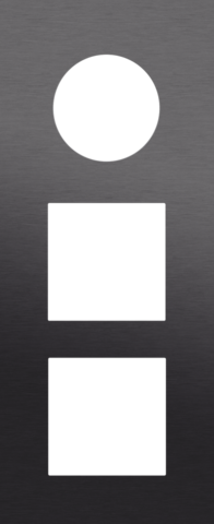 Plaque trpl v60 pr prise + 2 fct,niko r&t alu black brushed