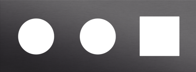 Plaque trpl h71 pr 2 prises + fct,niko r&t alu black brushed