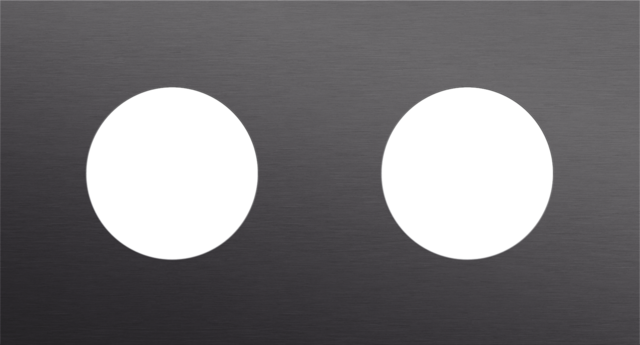 Plaque dbl 71 pr 2 prises,niko r&t alu black brushed