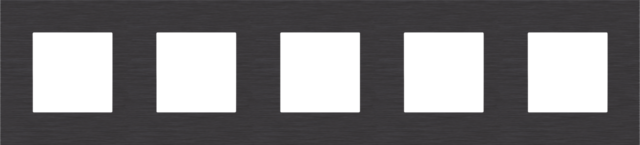 Plaque de recouvrement quintuple, entraxe de 71mm alu black brushed Niko Pure