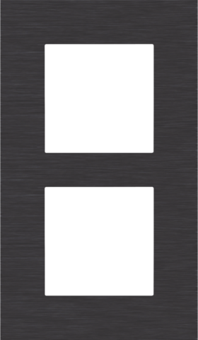 Plaque de recouvrement double, entraxe de 60mm, verticale alu black brushed Niko Pure