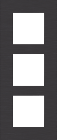 Plaque de recouvrement triple, entraxe de 60mm, verticale alu black brushed Niko Pure