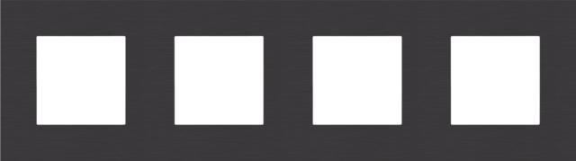 Plaque de recouvrement quadruple, entraxe de 71mm alu black brushed Niko Pure