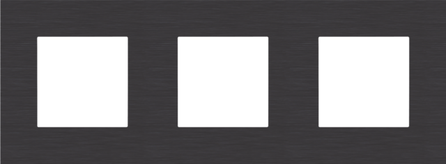 Plaque de recouvrement triple, entraxe de 71mm alu black brushed Niko Pure