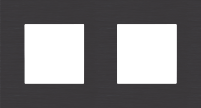 Plaque de recouvrement double, entraxe de 71mm alu black brushed Niko Pure