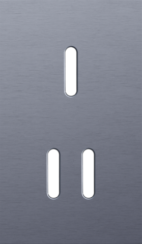 Plaque dbl v60 pr 1 commut smpl + 1 commut dbl,niko rocker alu blue grey brushed Niko Rocker