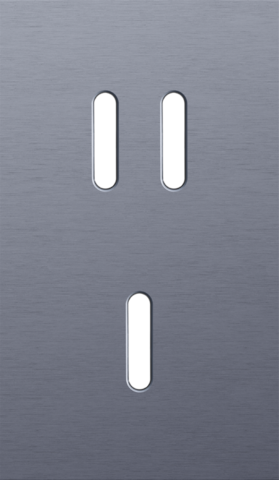 Plaque dbl v60 pr 1 commut dbl + 1 commut smpl,niko rocker alu blue grey brushed Niko Rocker