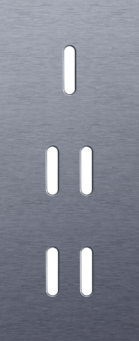 Plaque trpl v60 pr commut smpl + 2 commut dbl,niko rocker alu blue grey brushed Niko Rocker