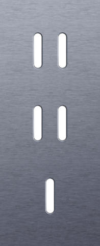 Plaque trpl v60 pr 2 commut dbl + commut smpl,niko rocker alu blue grey brushed Niko Rocker