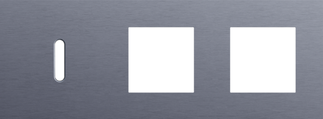 Plaque trpl h71 pr commut smpl + 2 fct,niko rocker alu blue grey brushed Niko Rocker