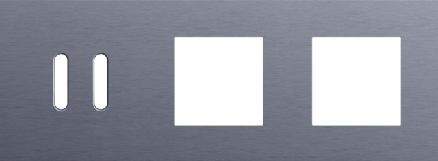 Plaque trpl h71 pr commut dbl + 2 fct,niko rocker alu blue grey brushed Niko Rocker