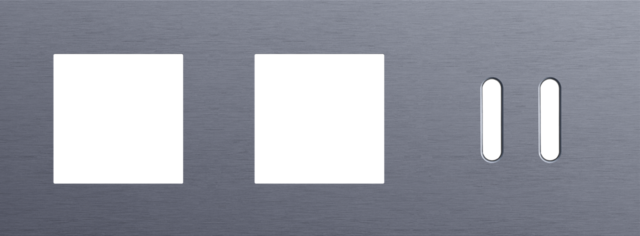 Plaque trpl h71 pr 2 fct + commut dbl,niko rocker alu blue grey brushed Niko Rocker